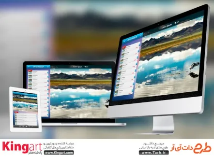 طرح لایه باز موکاپ صفحه نمایش موبایل و تبلت جهت پیش نمایش ریسپانسیو دستگاه‌های دیجیتال