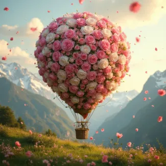 تصویر بالن گل رز با کیفیت بالا عکس حرفه ای گل