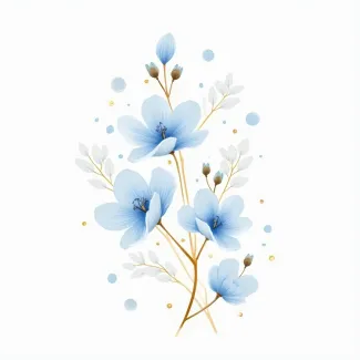 عکس شاخه گل آبی مدل وکتور رنگی عکس حرفه ای گل