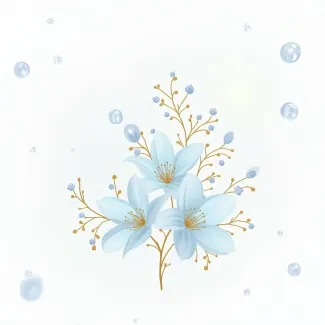 عکس هوش مصنوعی شاخه گل آبی عکس حرفه ای گل