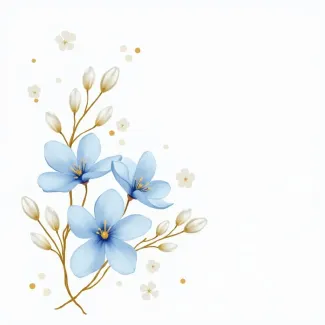 دانلود عکس شاخه گل آبی مدل آبرنگی عکس حرفه ای گل