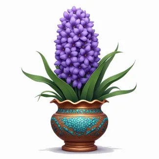 عکس گل سنبل سه شاخه در گلدان عکس حرفه ای سنبل