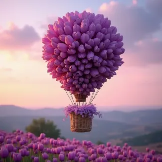 تصویر با کیفیت بالن گل لاله بنفش عکس حرفه ای گل