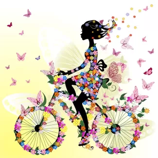 دختر دوچرخه سوار فانتزی