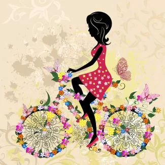 وکتور دختر و دوچرخه