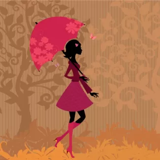 وکتور دختر فانتزی با چتر
