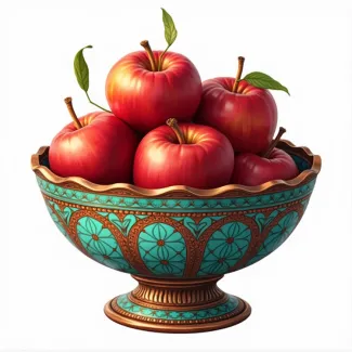 عکس سیب قرمز در کاسه سنتی عکس حرفه ای سیب سفره هفت سین