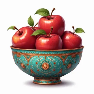 تصویر استوک سیب سرخ در ظرف هفت سین عکس حرفه ای سیب سفره هفت سین