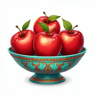 تصویر هوش مصنوعی سیب سفره هفت سین عکس حرفه ای سیب سفره هفت سین