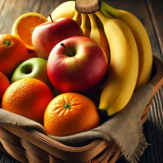 عکس سبد میوه های تابستانه با المان های توت فرنگی و بلوبری عکس حرفه ای ظرف میوه