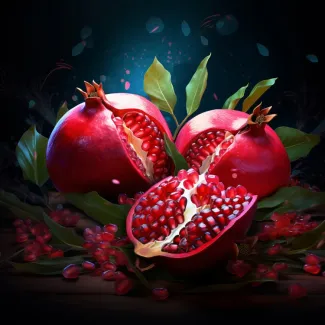 تصویر حرفه ای انار قرمز باز شده عکس حرفه ای انار
