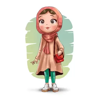 تصویرسازی دختر با حجاب با فرمت psd و فتوشاپ