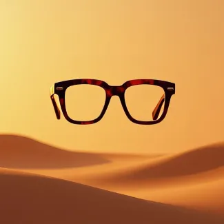 تصویر استوک عینک معلق در کویر عکس حرفه ای عینک فروشی