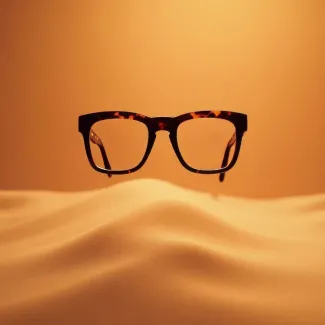 تصویر هوش مصنوعی عینک در صحرا عکس حرفه ای عینک فروشی