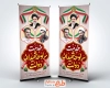 طرح بنر ایستاده هفته دولت شامل تایپوگرافی خدمت سرلوحه شهیدان دولت