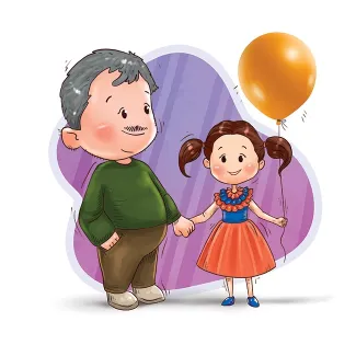 تصویرسازی پدر و دختر با فرمت psd و فتوشاپ