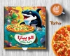 طرح آماده جعبه پیتزا شامل عکس پیتزا جهت استفاده برای بسته بندی و جعبه پیتزا به صورت رنگی