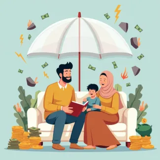 دانلود تصویر چتر بیمه برای حمایت از خانواده عکس حرفه ای بیمه