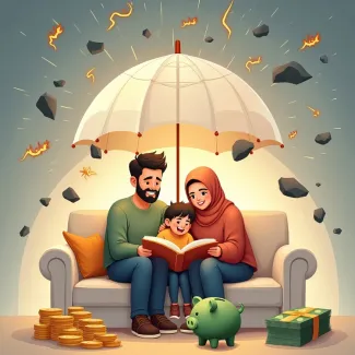 تصویر با کیفیت سرمایه گذاری بیمه توسط خانواده عکس حرفه ای بیمه