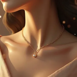عکس هوش مصنوعی گردنبند طلای زنانه عکس حرفه ای جواهر