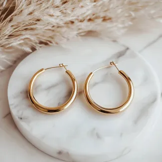 عکس با کیفیت گوشواره حلقه ای عکس حرفه ای جواهر