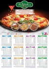 طرح تقویم دیواری پیتزایی شامل عکس ساندویچ جهت چاپ تقویم ساندویچی و فستفود 1402