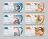 طرح لایه باز تقویم رومیزی کودکانه 1403 شامل محل جایگذاری عکس کودکان جهت چاپ تقویم رو میزی 1403