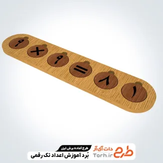 طرح برش لیزری آموزش چهار عمل اصلی اعداد یک رقمی