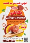 طرح آماده تراکت محصولات پروتئینی شامل تصویرسازی محصولات پروتئینی