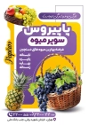 طرح لایه باز تراکت سوپر میوه شامل عکس میوه
