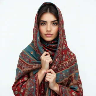 تصویر دختر ایرانی با شال بته جقه عکس حرفه ای زن