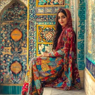 عکس زن محجبه در فضای سنتی ایرانی عکس حرفه ای مدل زن