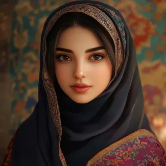 عکس هوش مصنوعی زن محجبه عکس حرفه ای مدل زن