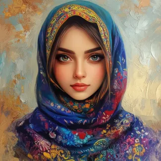 عکس دختر با روسری آبی عکس حرفه ای مدل زن