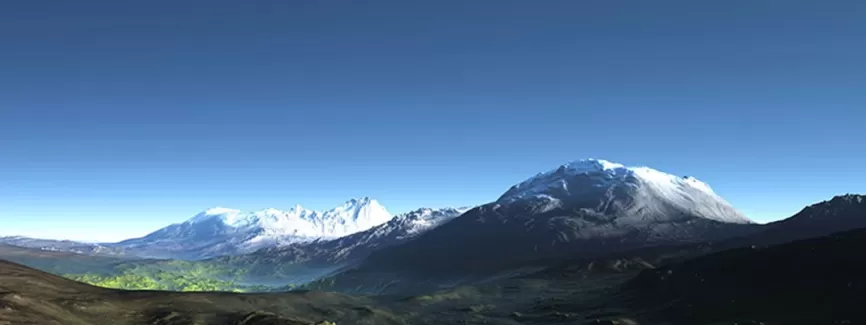 دانلود عکس با کیفیت کوهستان برفی و آسمان آبی دانلود عکس با کیفیت کوهستان برفی و آسمان آبی