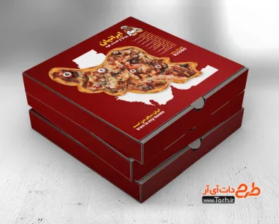 طرح جعبه پیتزا لایه باز جهت استفاده برای بسته بندی و جعبه پیتزا به صورت رنگی