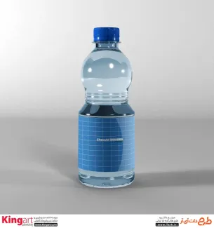 قالب موکاپ آب معدنی رایگان با فرمت psd جهت پیش نمایش بطری شیشه ای نوشیدنی