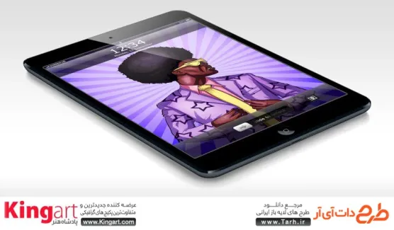 قالب موکاپ آماده iPad به صورت لایه باز با فرمت psd جهت پیش نمایش صفحه iPad