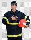 عکس آتش نشان با سربند یاحسین
