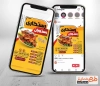 قالب آماده اینستاگرام رستوران و کبابی شامل عکس غذای فست فود