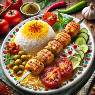عکس دیس برنج و جوجه کباب عکس حرفه ای رستوران
