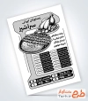 طرح تراکت سیاه و سفید رستوران شامل وکتور ظرف غذا