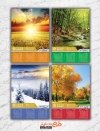 خام تقویم دیواری طبیعت شامل عکس طبیعت جهت چاپ تقویم طبیعت 4 فصل 1402
