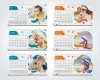 طرح لایه باز تقویم رومیزی کودکانه 1405 شامل محل جایگذاری عکس کودکان
