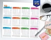 طرح لایه باز تقویم خام 1405 شامل جداول تقویم بدون پس زمینه جهت چاپ تقویم خام دیواری 1405