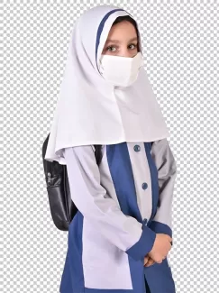دانلود تصویر دانش آموز با ماسک