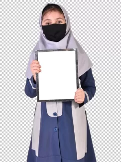 تصویر دوربری دانش آموز دختر با قاب تصویر دوربری دانش آموز دختر با قاب