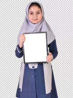 تصویر با کیفیت دانش آموز دختر با قاب تصویر با کیفیت دانش آموز دختر با قاب