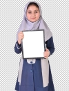 تصویر با کیفیت دانش آموز دختر با قاب
