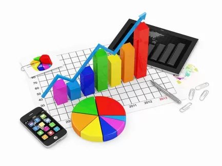 تصویر باکیفیت انواع نمودار سه بعدی و تبلت